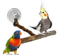 Suction Cup Bird Perch with Poop Tray | Wood Suction Cup Mount