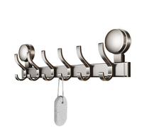 Suction Cup Coat Rack - Estante para colgar en la pared | Suction Cup Towel Racks con 6 ganchos | Bastidores Multiusos | Robe Hooks for Hat, Clothes, Purse, Towel