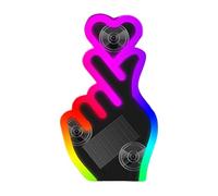 Suction Cup Gesture Design Solar - Heart Car Light - Suction Cup Wireless Warning Lamp, Car Ambient Light with Vibration Sensor | for Women Men Triangle Window Decor