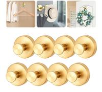 Suction Cup Hooks for Wreaths on Glass Door, Wood Door, Front Door, Sturdy Wreath Hook Heavy Duty, Hanging up to 15 lbs, Waterproof Rustproof No-Drill Hanger for Shower, Bathroom (8pcs,Gold)