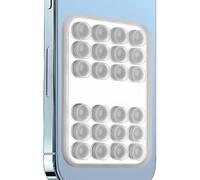 Suction Cup Mirror Phone Holder | Silicone + Mirror, Clear/Black/White | Adhesive Square Mount For Ḿirror | Stick Phone To M̀irror For Hands-Free Viewing