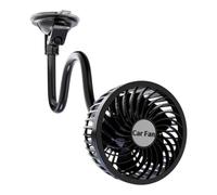 Suction Cup Mounting Car Fan, Adjustable Vehicle Cooling, Portable Rechargeable Auto Air Circulator, Powerful Dashboard Fans for Men, Women, Van, Rear Seat, Windshield, Travel, 14.5/9.1/16.6 Inches