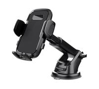 Suction Cup Phone Mount for Car - 360 Adjustable Navigation Holder, Extendable Anti-Slip Cell Phone Suction Mount, Rigid Dashboard Bracket | Vehicle SUV Truck Automotive Tractor Trailer Cradle