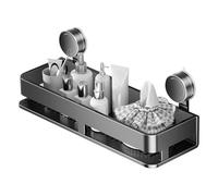 Suction Cup Shelf, Wall Mounted Seasoning Rack, Storage Organizer Hooks, Strong Adhesive Hold, Removable Reusable Design, Perfect for Kitchen Tile Glass Metal Marble, Pantry Living Room RV Camping