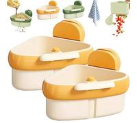 Suction Cup Sink Corner Rack, Kitchen Sink Strainer Basket, One-Press Dumping Sink Food Catcher,Corner Sink Drain Strainer for Food Waste,Anti-Clog Triangle Storage Rack (2Pcs-C)