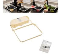 Suction Cup Sink Strainer,Suction Type Kitchen Food Catcher Filter,Sink Drain Strainer Basket For Food Waste, Residue Filter with 50 Filter Mesh Bags (Yellow)
