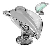 Suction Cup Soap Dish | 4.6x3.9x4.4 Inch, Clear Pet | No-Drill Adhesive, Lightweight, Rustproof | Bathroom Sink Organizer, Shower Caddy, Travel Accessory For Home