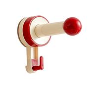 Suction Hooks Bathroom, Retractable Cup Hanger, Red Silver, Movable Wall Storage, No Drilling Design, Multi-Purpose Clothes Holder, Sturdy, for Towel Shower Organizer Mount
