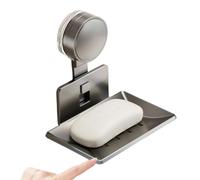Suction Soap Holder - No Drill Wall Mounted Dish With Drainage, Reusable Strong Cup Organizer, Anti Slip Bathroom Storage Rack | Waterproof For Shower Sink Kitchen Laundry Gym Use On Smooth Surfaces G