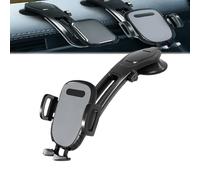Suction Type Downward Bending Phone Mount, Universal Car Windshield Silicone Dashboard Suction Cup, 360 Degree Mount Holder Stand with One Button Release Clamp, for Most Smartphones (Gray)