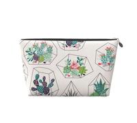 Suculentas Cactus Planta Tropical, Bolsa de artículos de tocador Bolsa de Maquillaje Bolsa de cosméticos Bolsa de artículos de tocador de Viaje portátil