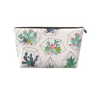 Suculentas Cactus Planta Tropical, Bolsa de Maquillaje Bolsa de cosméticos Bolsa de artículos de tocador de Viaje portátil Bolsa de artículos de tocador