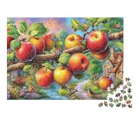 sucursal Apple 1000 Pieces Premium Cardstock Impresión del árbol frutal Jigsaw Puzzle Adults Relaxation Wall Decoration Ideal Gift for Women Men Couple Partners 70x50cm/1000pcs