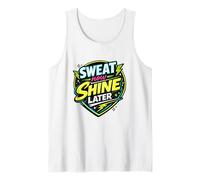 Suda Ahora Brilla más Tarde Fitness Cita Entrenamiento Grind Humor Camiseta sin Mangas