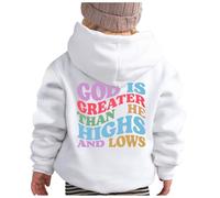 Sudadera 92 Niñas Niños y Niñas Casual Holgada Cute Estampado Manga Larga Sudadera Deportiva Suéter Bebé 86 Niñas, Blanco, 7-8 años