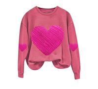 Sudadera acogedora para el día de San Valentín para mujer, primavera y otoño, nueva moda, con estampado de amor, manga larga, trajes con capucha para regalos 2026, hot pink, XXL