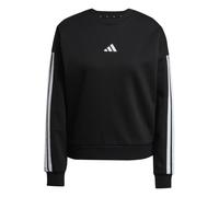 adidas Mujer Essentials 3-Stripes Fleece Sweatshirt, Black/White, XL
