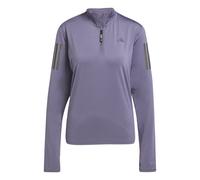 Sudadera Adidas running con media cremallera violeta - Talla: L