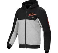 Alpinestars Chrome V2 Duo Sport Sudadera con capucha y cremallera para motocicleta, Gris/negro/rojo, Talla XL