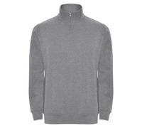 Sudadera Aneto (S, Gris, Cuello semialto con cierre de cremallera)