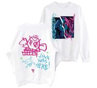 Sudadera Arcane Jinx Inspirada | Diseño Geométrico, Mezcla De Algodón Premium para Streetwear Urbano Esencial (Blanco,M)