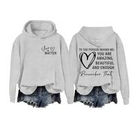 Sudadera básica con capucha Behind Me Dear Person Behind Me You Are Amazing Enough Sudaderas unisex para mujer, gris, XL