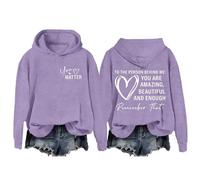 Sudadera básica con capucha Behind Me Dear Person Behind Me You Are Amazing Enough Sudaderas unisex para mujer, Morado (, M