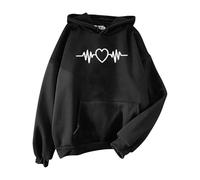 Sudadera básica con capucha para mujer, sudadera con capucha lisa, ropa elegante, elegante, para ocio, adolescentes, niñas, holgada, casual, de algodón, sudaderas con capucha para mujer, Negro, S