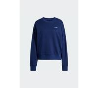 adidas Donna Seasonal Essentials Colorpop Sweatshirt with Embroidered Graphic, Dark Blue/White, XL