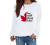 Sudadera básica sin Capucha Mujer Manga Larga Sudadera con Capucha Informal de Manga Larga con Cuello Redondo y Estampado de Alfabeto inglés de de Arce para Mujer (White, M)