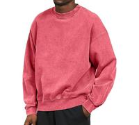 Sudadera básica vintage para hombre, cuello redondo, sin capucha, sudadera clásica de manga larga, ajuste holgado, sudaderas cálidas de primera calidad, suaves al tacto, suéteres casuales de calidad