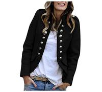 Sudadera blazer mujer militar - Chaqueta de lana elegante chaqueta de traje corta blazer con botones delante blazer otoño verano chaqueta de entretiempo cuello alto cárdigan business traje blazer de