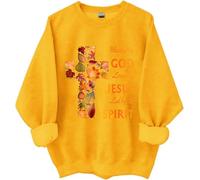 Sudadera Blessed By God Loved By Jesus Led By The Spirit, camisa Blessed Girl para mujer, camisas religiosas para mujer y hombre, amarillo, S