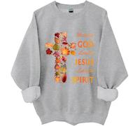 Sudadera Blessed By God Loved By Jesus Led By The Spirit, camisa Blessed Girl para mujer, camisas religiosas para mujer y hombre, gris, L