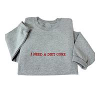 Sudadera bordada personalizada con texto en inglés "I Need A Diet", regalo para novio, sudadera con capucha de texto personalizado, sudadera de Halloween con texto en inglés "I Need A Diet", regalo