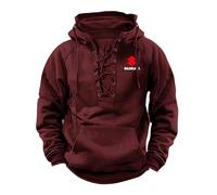 Sudadera capucha hombre Para SU. ZU. KI, Capucha ajustable con cordón, Cómodo para estar en casa, relax y salidas casuales, Versátil(Red,XXL)