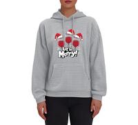 Sudadera Capucha Mujer,Sueter Mujer,Womens Christmas Hoodies Casual Long Sleeve Pullover Tops Wine Glass Xmas Hat Sweatshirts Chaqueta Sudadera Mujer (Grey, L)