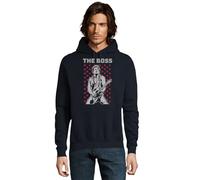 Sudadera Capucha The Boss Springsteen Grupo Rock and Roll música Festival Concierto (FR/ES, Letras, XXL, Regular, Regular, Marino)