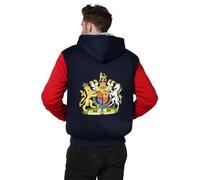 Sudadera Capucha Y Cremallera Para Hombre Clásico Gran Bretaña E Irlanda Del Norte Emblema Nacional Chaqueta De Lana Top Puños Acanalados Manga Larga Jersey Pull Over Estilo Reino Unido