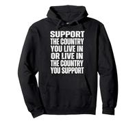 Sudadera casual con capucha para hombre con mensaje de apoyo The Country You Live in - Top gráfico y cómodo de manga larga, estilo ocio o ciudad, Negro67, 4XL