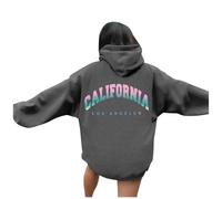 Sudadera casual con capucha para mujer, estampado divertido, sudadera con capucha de manga larga para el día a día, cómoda ropa de salón, mezcla suave de vikingo, gris, XXL