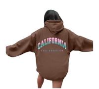 Sudadera casual con capucha para mujer, estampado divertido, sudadera con capucha de manga larga para el día a día, cómoda ropa de salón, mezcla suave de vikingo, marrón, XXL