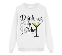 Sudadera casual para maestra de brujas de Halloween 2024, blanco, L