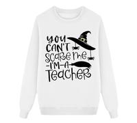 Sudadera casual para maestra de brujas de Halloween 2024, blanco, M