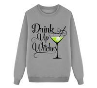 Sudadera casual para maestra de brujas de Halloween 2024, gris, S