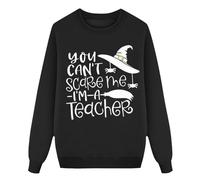 Sudadera casual para maestra de brujas de Halloween 2024, Negro, 3XL