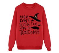Sudadera casual para maestra de brujas de Halloween 2024, rosso, L