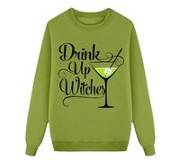 Sudadera casual para maestra de brujas de Halloween 2024, verde, S
