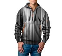 Sudadera Chaqueta Hombre Con Media Cremallera Suéter Con Capucha, Blanco