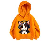 Sudadera Chica Sudaderas Niña Hoodie Pullover con Capucha Manga Larga Sweatshirts con Bolsillo Deportiva Cálida Color Sólid Primavera Otoño Invierno 3-12 Años